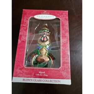 1998 Hallmark Keepsake Ornament Myrrh Blown Glass Collection With Box New